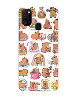 Чехол для Samsung Galaxy M21 с картинкой «Капибары набор»