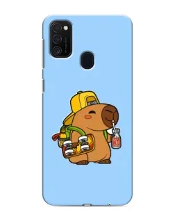 Чехол для Samsung Galaxy M21 с картинкой «Капибара на скейте»