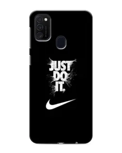 Чехол для Samsung Galaxy M21s с картинкой «Текстовый принт Nike»