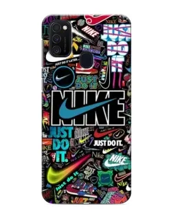 Чехол для Samsung Galaxy M21s с картинкой «Яркий коллаж Nike»