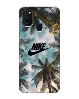 Чехол для Samsung Galaxy M21s с картинкой «Тропический принт Nike»