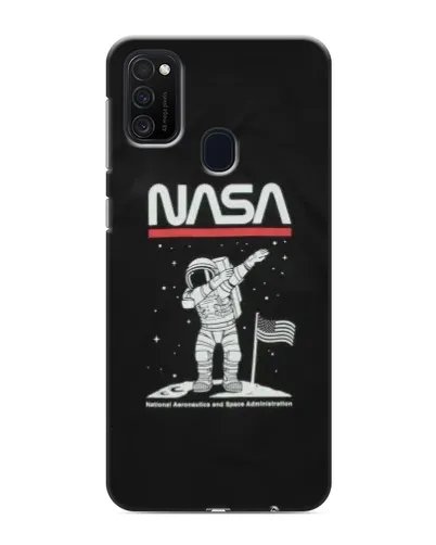 Чехол для Samsung Galaxy M21s с картинкой «NASA — шагаем по Луне»