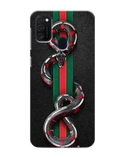Чехол для Samsung Galaxy M21s с картинкой «Gucci — змея на полосе» Чехол для Samsung Galaxy M21s с картинкой «Gucci — змея на полосе»