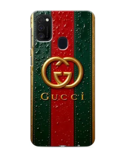 Чехол для Samsung Galaxy M21s с картинкой «Gucci — фирменная полоса и золото» Чехол для Samsung Galaxy M21s с картинкой «Gucci — фирменная полоса и золото»