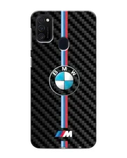 Чехол для Samsung Galaxy M21s с картинкой «Эмблема BMW и карбон»