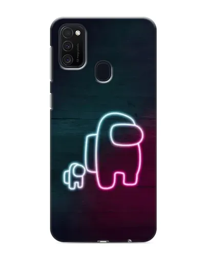 Чехол для Samsung Galaxy M21s с картинкой «Among Us неон-арт»