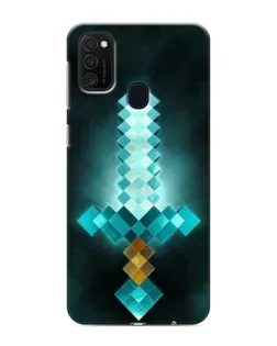 Чехол для Samsung Galaxy M21s с картинкой «Алмазный меч неон»