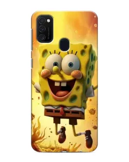 Чехол для Samsung Galaxy M21s с картинкой «Губка Боб прыгает»