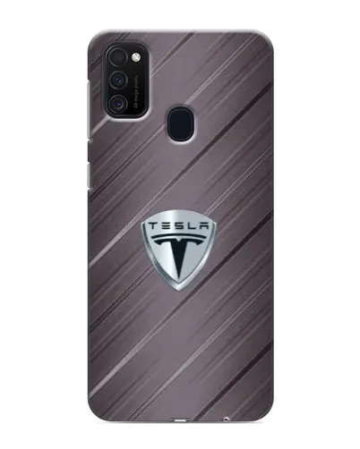 Чехол для Samsung Galaxy M21s с картинкой «Металлическая текстура Tesla»