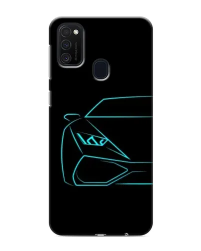 Чехол для Samsung Galaxy M21s с картинкой «Голубой силуэт Lamborghini»