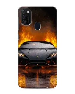 Чехол для Samsung Galaxy M21s с картинкой «Lamborghini в огне»