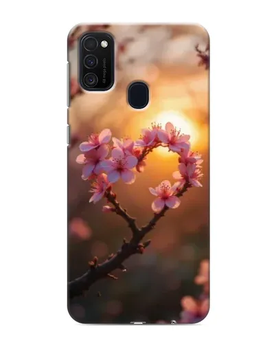 Чехол для Samsung Galaxy M21s с картинкой «Розовый цвет сердце на фоне заката» Чехол для Samsung Galaxy M21s с картинкой «Розовый цвет сердце на фоне заката»