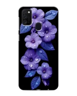 Чехол для Samsung Galaxy M21s с картинкой «Фиолетовые цветы с росою»