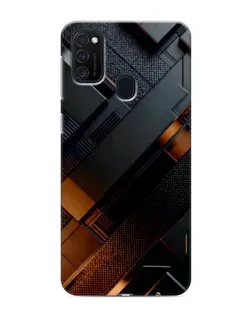 Чехол для Samsung Galaxy M21s с картинкой «Черные геометрические блоки»
