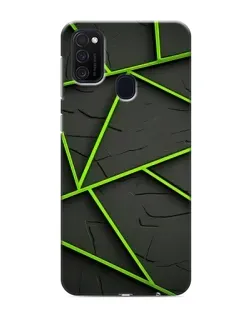 Чехол для Samsung Galaxy M21s с картинкой «Зеленые геометрические линии»