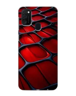 Чехол для Samsung Galaxy M21s с картинкой «Красная глянцевая сетка»