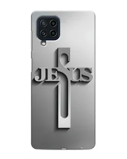 Чохол для Samsung Galaxy M22 з картинкою «Металевий хрест Jesus»