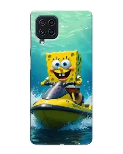 Чохол для Samsung Galaxy M22 з картинкою «Спанч Боб на гідроциклі»