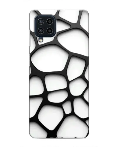 Чехол для Samsung Galaxy M22 с картинкой «Белая объемная сетка»