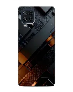 Чехол для Samsung Galaxy M22 с картинкой «Черные геометрические блоки»