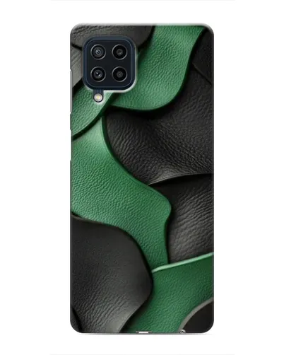 Чехол для Samsung Galaxy M22 с картинкой «Зеленые кожаные волны»