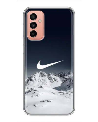 Чехол для Samsung Galaxy M23 (5G) с картинкой «Nike — зимние горы» Чехол для Samsung Galaxy M23 (5G) с картинкой «Nike — зимние горы»