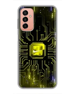 Чехол для Samsung Galaxy M23 (5G) с картинкой «Nike — золотая искра»