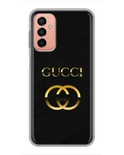 Чехол для Samsung Galaxy M23 (5G) с картинкой «Золотой логотип Gucci»