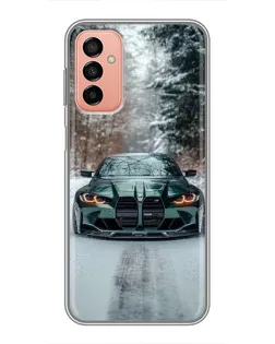Чохол для Samsung Galaxy M23 (5G) з картинкою «BMW у зимовому лісі»