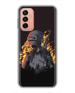 Чохол для Samsung Galaxy M23 (5G) з картинкою «PUBG — вогняний силует»