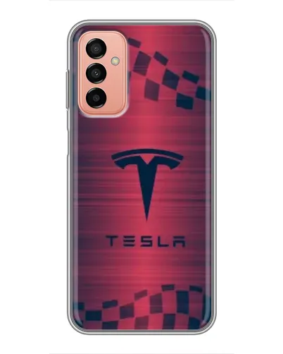 Чохол для Samsung Galaxy M23 (5G) з картинкою «Тесла червоний карбон» Чохол для Samsung Galaxy M23 (5G) з картинкою «Тесла червоний карбон»