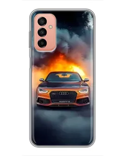 Чохол для Samsung Galaxy M23 (5G) з картинкою «Audi у вогняному диму»