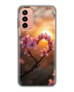 Чохол для Samsung Galaxy M23 (5G) з картинкою «Рожевий цвіт сердечко на тлі заходу» Чохол для Samsung Galaxy M23 (5G) з картинкою «Рожевий цвіт сердечко на тлі заходу»