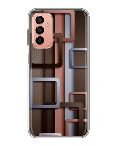Чохол для Samsung Galaxy M23 (5G) з картинкою «Коричневі об'ємні квадрати»