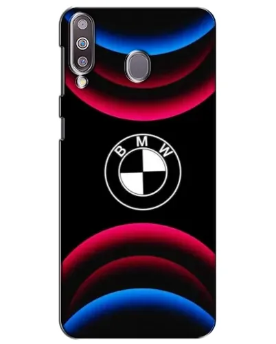 Чехол для Samsung Galaxy M30 (M305) с картинкой «Логотип BMW и неоновые дуги»