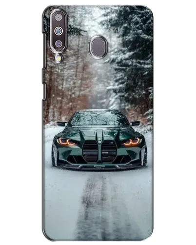 Чехол для Samsung Galaxy M30 (M305) с картинкой «BMW в зимнем лесу»