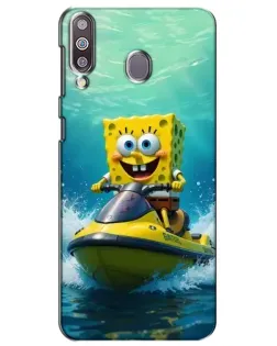 Чохол для Samsung Galaxy M30 (M305) з картинкою «Спанч Боб на гідроциклі»