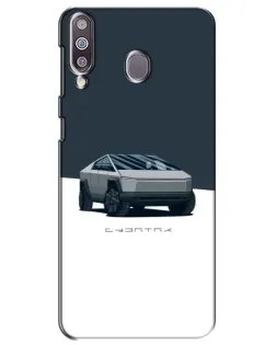 Чехол для Samsung Galaxy M30 (M305) с картинкой «Серебристый Cybertruck Tesla»