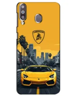 Чехол для Samsung Galaxy M30 (M305) с картинкой «Желтый Lamborghini город»