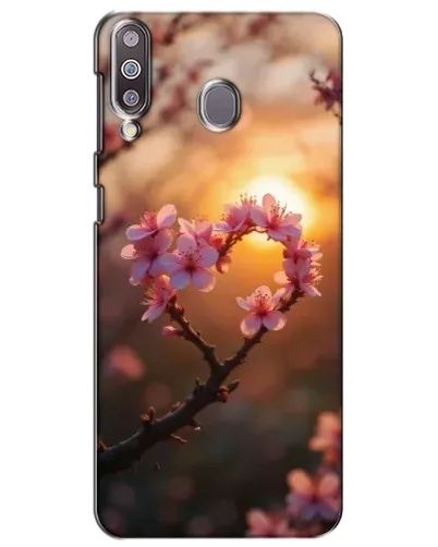 Чехол для Samsung Galaxy M30 (M305) с картинкой «Розовый цвет сердце на фоне заката»