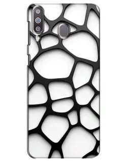 Чохол для Samsung Galaxy M30 (M305) з картинкою «Біла об'ємна сітка»