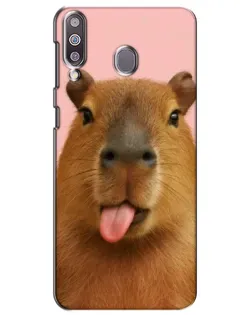Чехол для Samsung Galaxy M30 (M305) с картинкой «Капибара с языком»