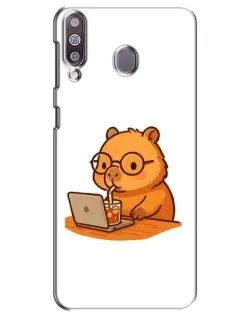 Чехол для Samsung Galaxy M30 (M305) с картинкой «Капибара с ноутбуком»
