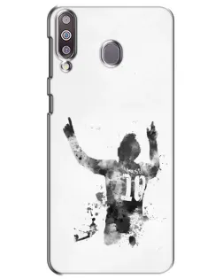Чохол для Samsung Galaxy M30 (M305) з картинкою «Чорно-білий силует Мессі»
