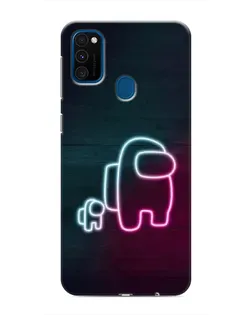 Чехол для Samsung Galaxy M30s (M307) с картинкой «Among Us неон-арт»