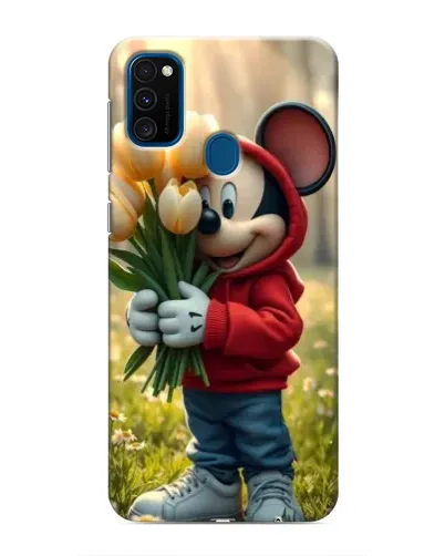 Чехол для Samsung Galaxy M30s (M307) с картинкой «Микки с тюльпанами»