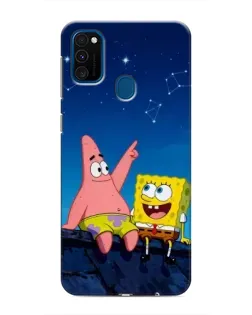 Чехол для Samsung Galaxy M30s (M307) с картинкой «Губка Боб и Патрик ночью»