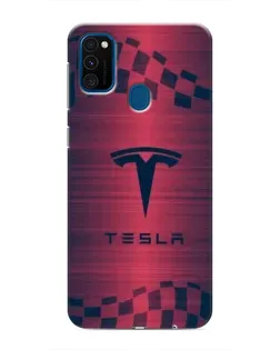 Чехол для Samsung Galaxy M30s (M307) с картинкой «Тесла красный карбон»