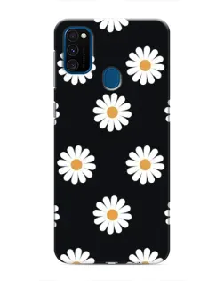 Чехол для Samsung Galaxy M30s (M307) с картинкой «Ромашки на черном»