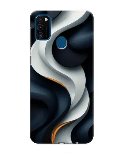 Чехол для Samsung Galaxy M30s (M307) с картинкой «Объемные черно-белые ленты» Чехол для Samsung Galaxy M30s (M307) с картинкой «Объемные черно-белые ленты»